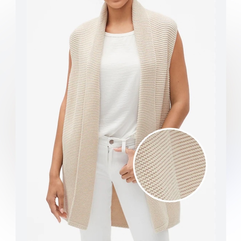 GAP Cream Open-Front Cardigan